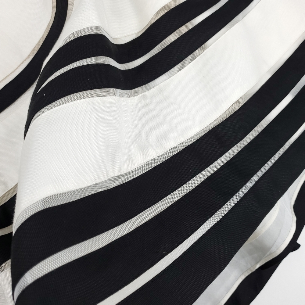 Ann Taylor Cream Blk Stripe Lace Silk Skirt Sz 2 - Picture 9 of 13